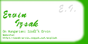 ervin izsak business card